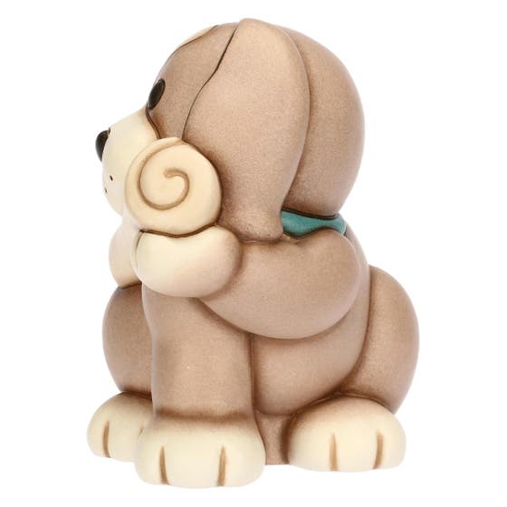 Todo dog with ceramic newspaper, large