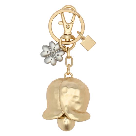 Tulip metal keychain