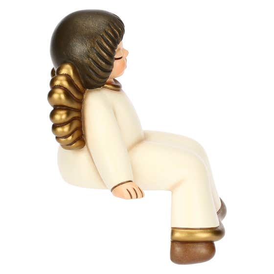 Sitzender Engel aus Keramik Volami nel cuore