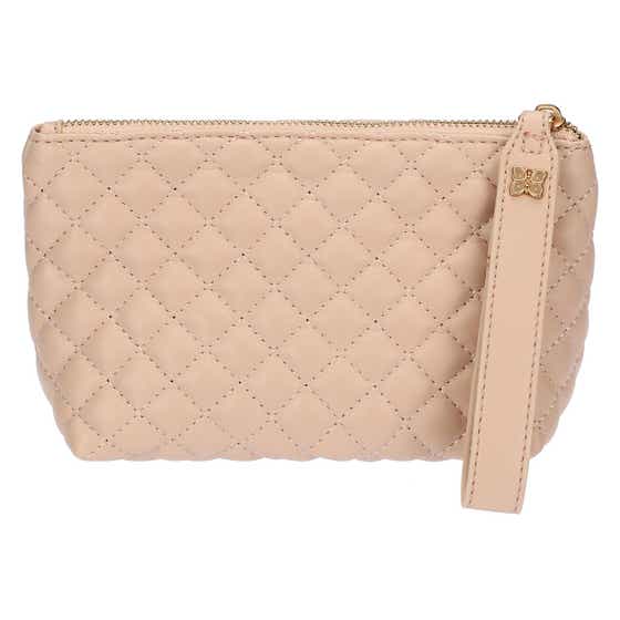 Quilted eco-leather clutch bag, pink