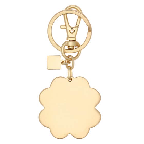 Four-leaf clover metal keychain