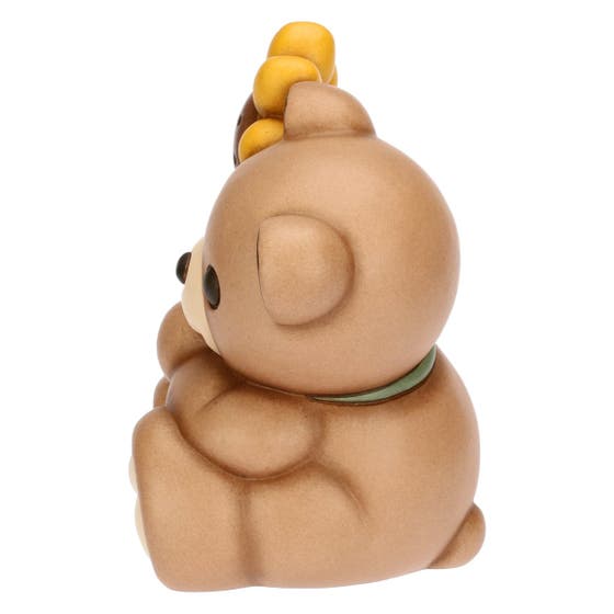 Teddy with sunflower in ceramic, large