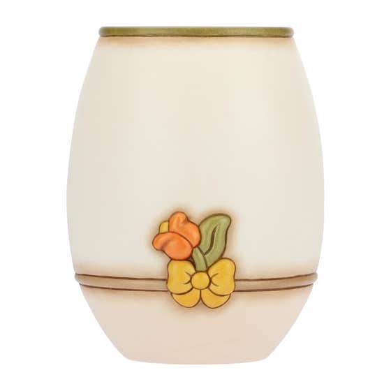 Country vase with flowers and butterfly