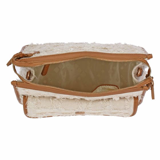 Shoulder bag in fabric and eco-leather