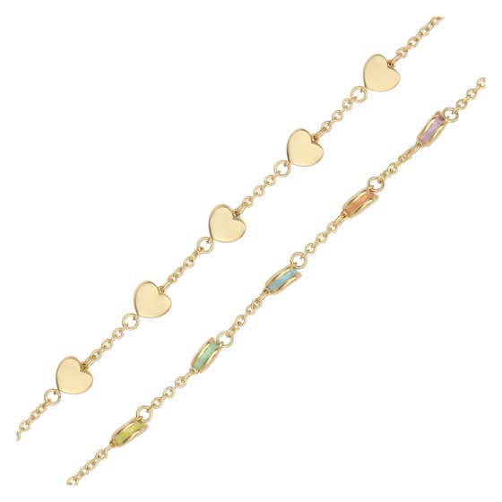 Bracelet with five hearts