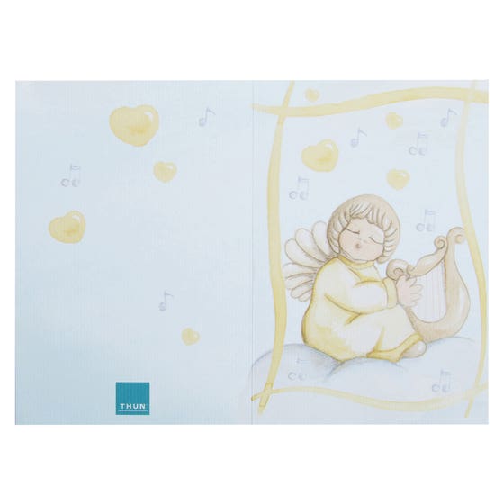 Angel with harp greeting card