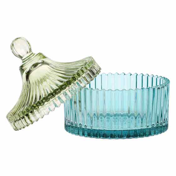 Large gla&szlig; container, blue and green