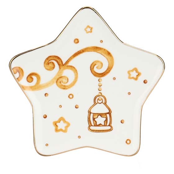 Set of 2 Thunland porcelain star-shaped de&szlig;ert plates