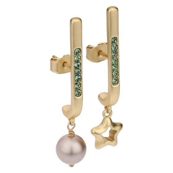 Star and pearl drop earrings