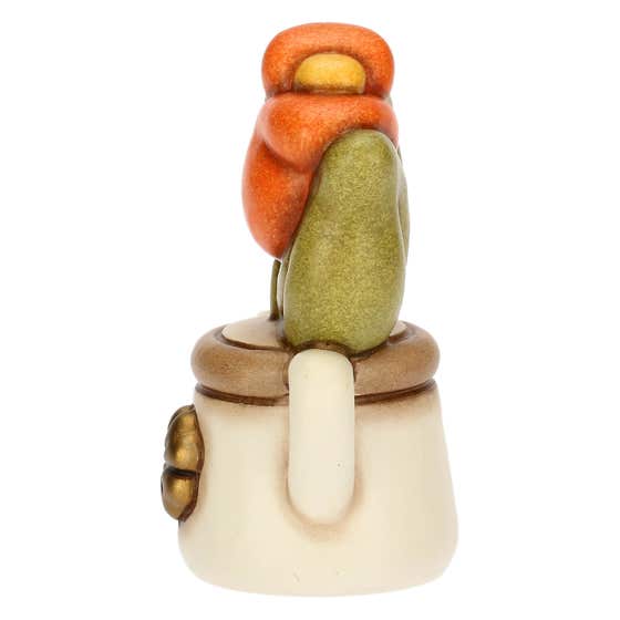 Mini ceramic watering can with tulip