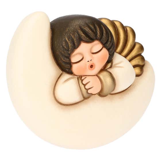 Small ceramic wall angel on moon