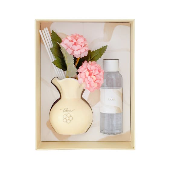 Mini diffuser gift box with flowers, taupe