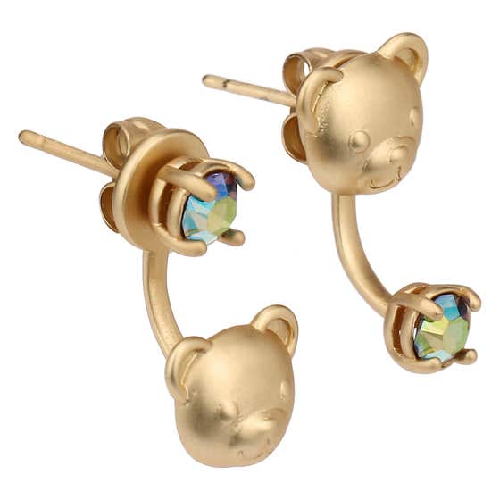 Piercing earrings with Teddy and crystal