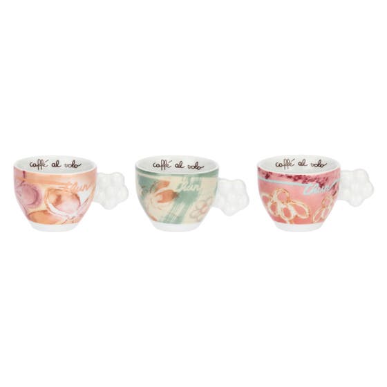 Set of 6 Bloomia porcelain coffee cups