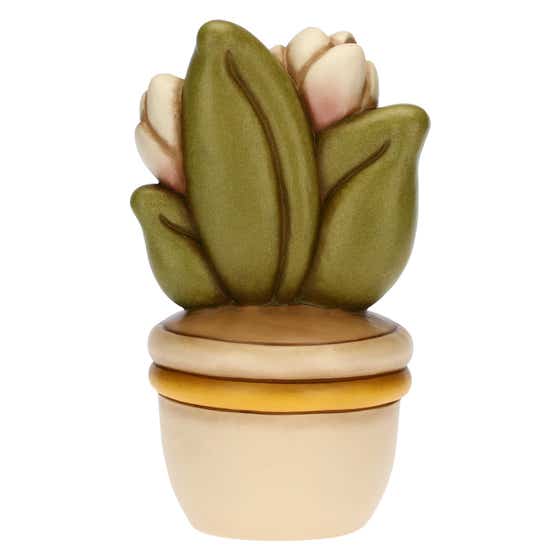 Flowerpot ornament with butterfly and flowers