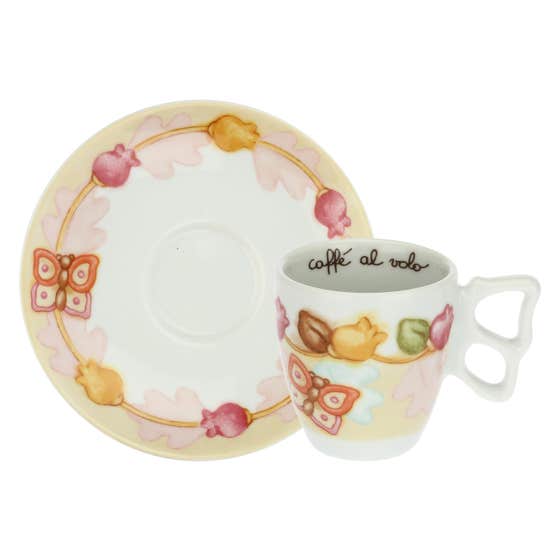 Set of 2 Grace coffee cups with sugar bowl