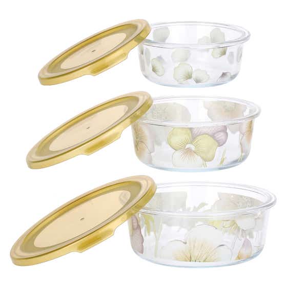 Set of 3 Country Bloom airtight containers