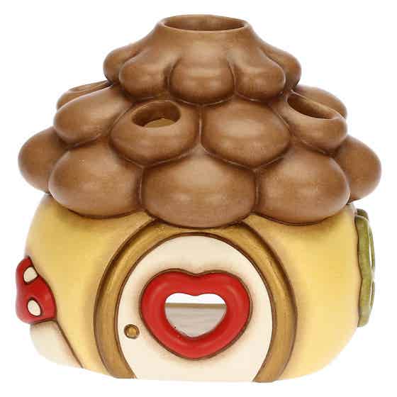 Inverno Incantato ceramic pine cone-shaped house tealight holder