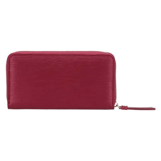 Zip around wallet in eco leather, cherry