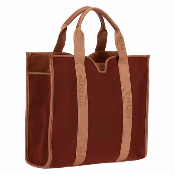 Large polyester and eco-leather shopper