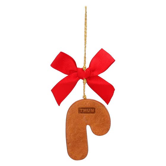 Small ceramic candy cane Christmas decoration