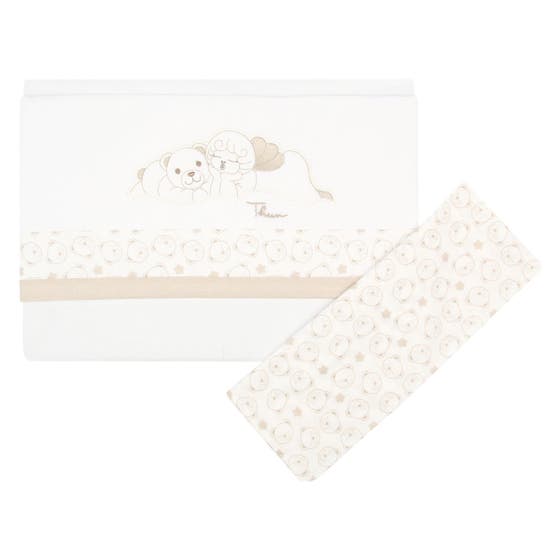 Set mit Laken und Ki&szlig;enbezug Teddy und Engel