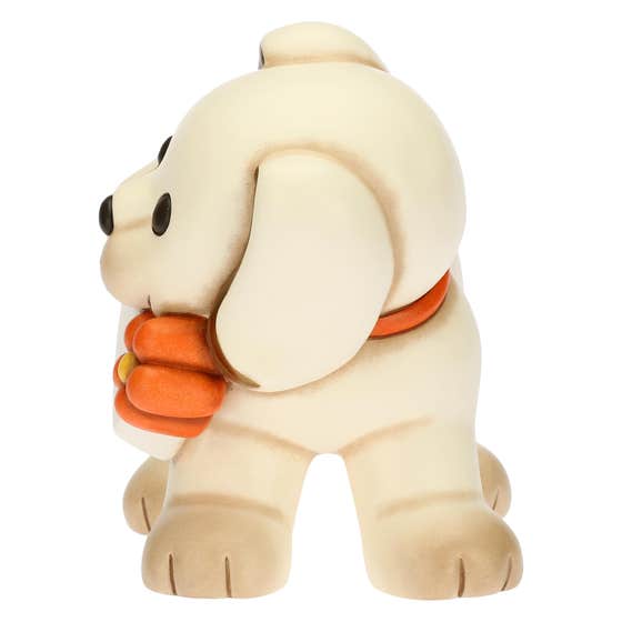 Dog with customizable sign