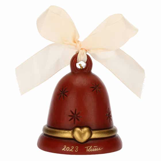 Ceramic red 2023 Limited Edition bell with Teddy