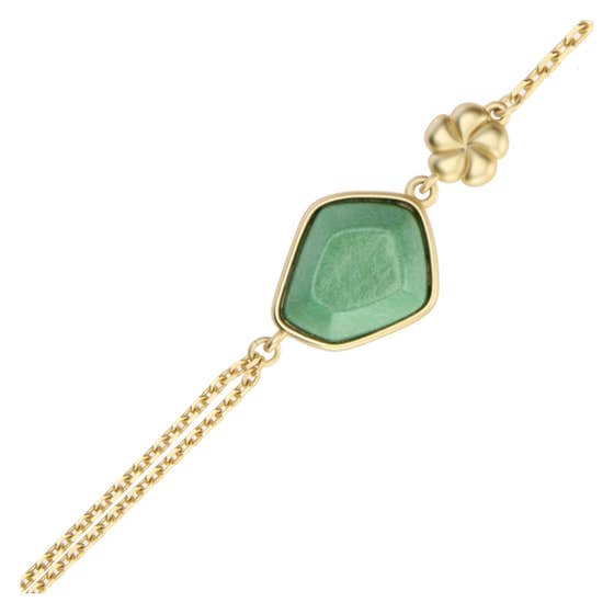 Bracelet with ceramic stone and flower