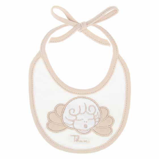 Neutral cotton bib and booties set