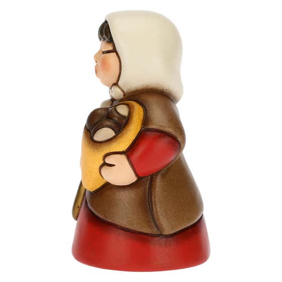 Presepe Cla&szlig;ico ceramic woman with chestnuts red
