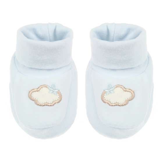 Boys cotton bib and booties set