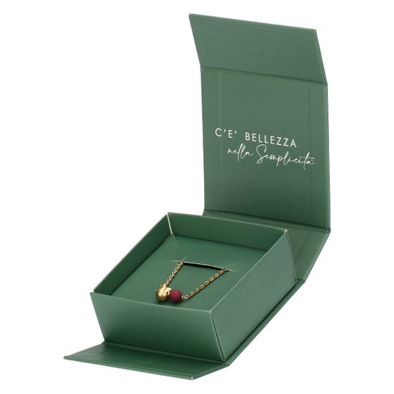 Necklace with bell flower and pearls