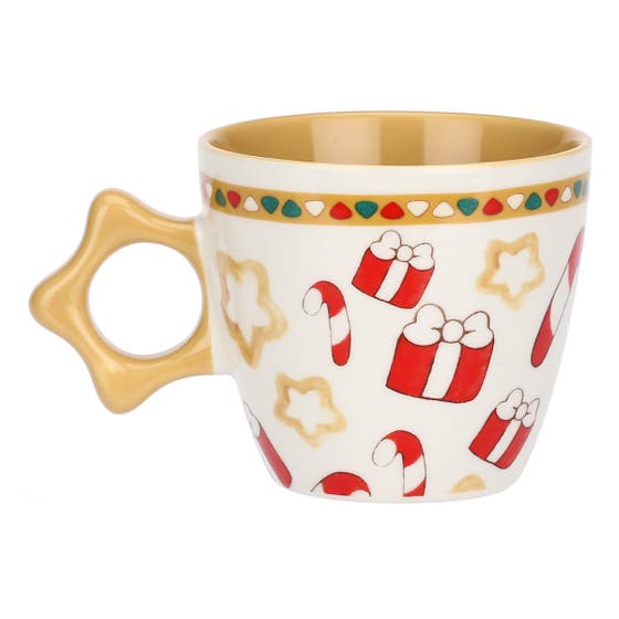 Gift set with a star-shaped handle mug and spoon