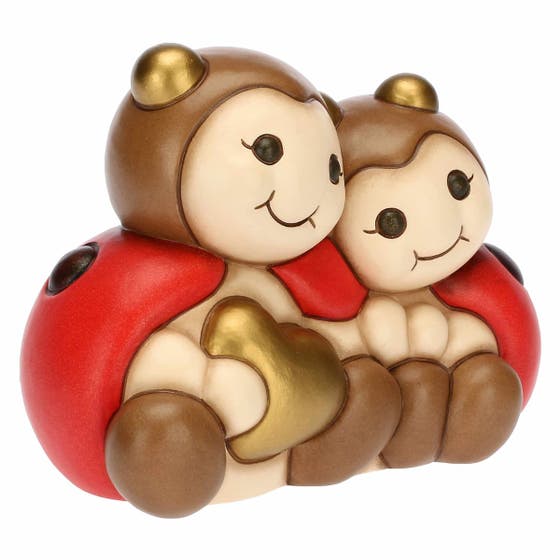 Pair of ladybirds with heart