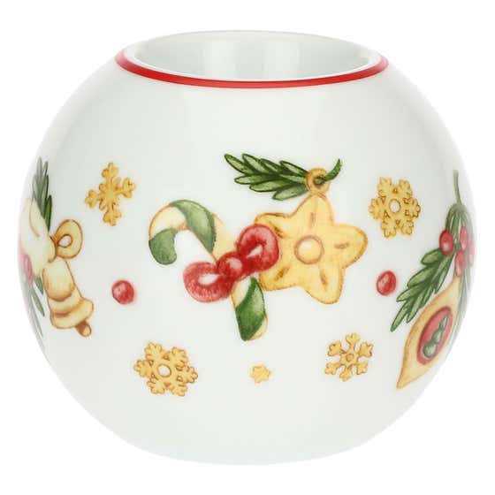 Sorprese di Natale porcelain Christmas bauble-shaped tealight holder