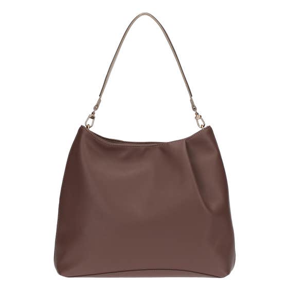 Large mauve faux leather shoulder bag