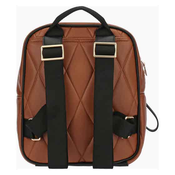 Quilted faux leather backpack