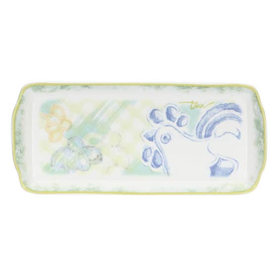 Set of 2 Easter porcelain coffee cups with tray