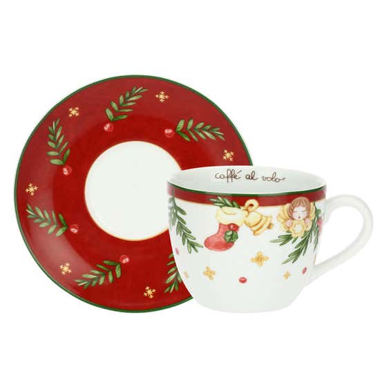 Sorprese di Natale porcelain breakfast cup with saucer