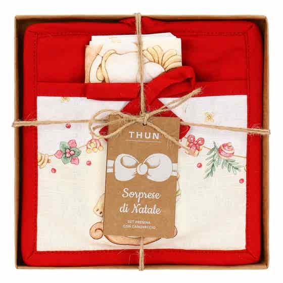 Sorprese di Natale potholder and tea towel set