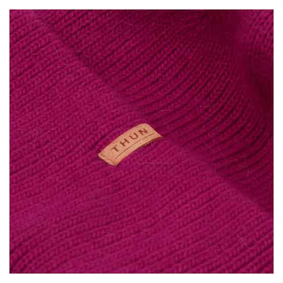 Wool Blend Ribbed Beanie, Cherry