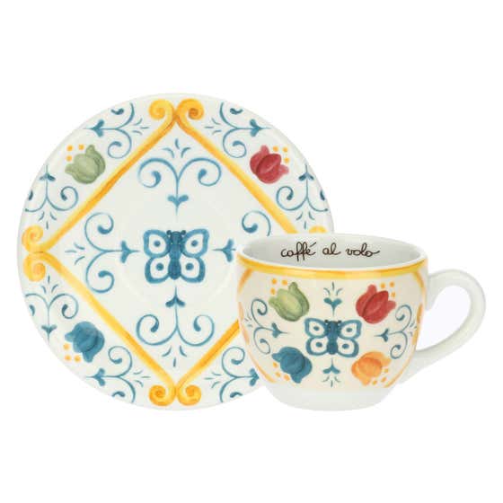 Eolia porcelain breakfast cup with saucer