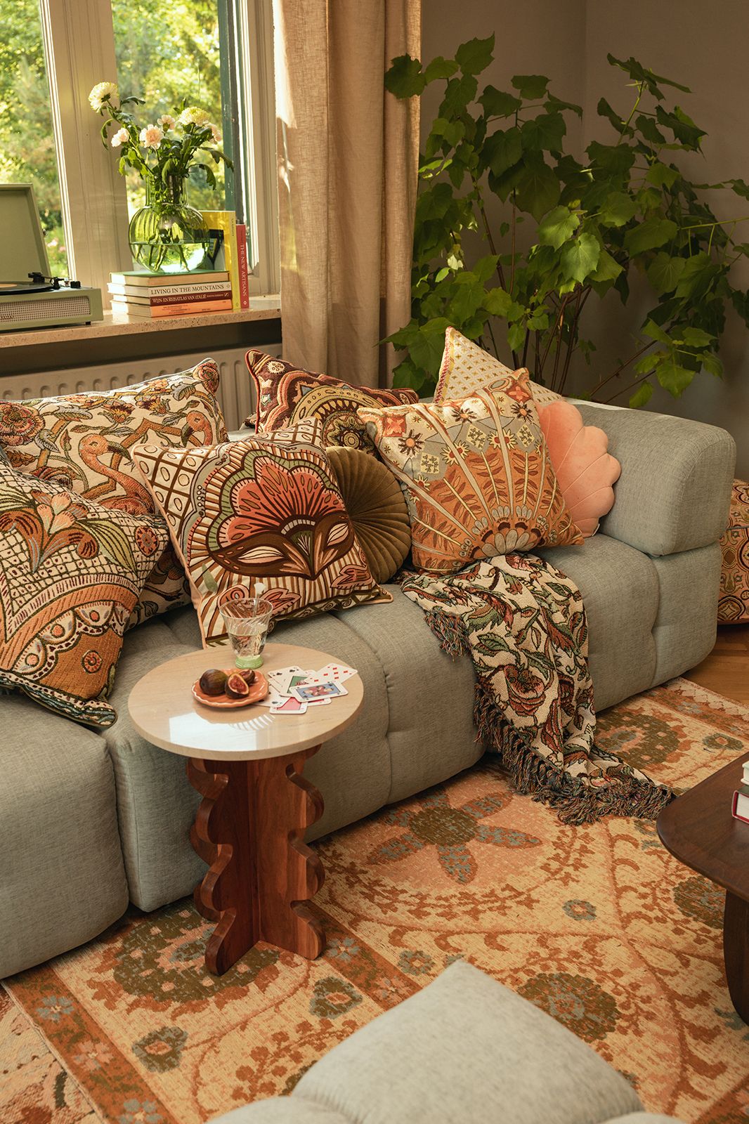 Multicolour vloerkleed met print