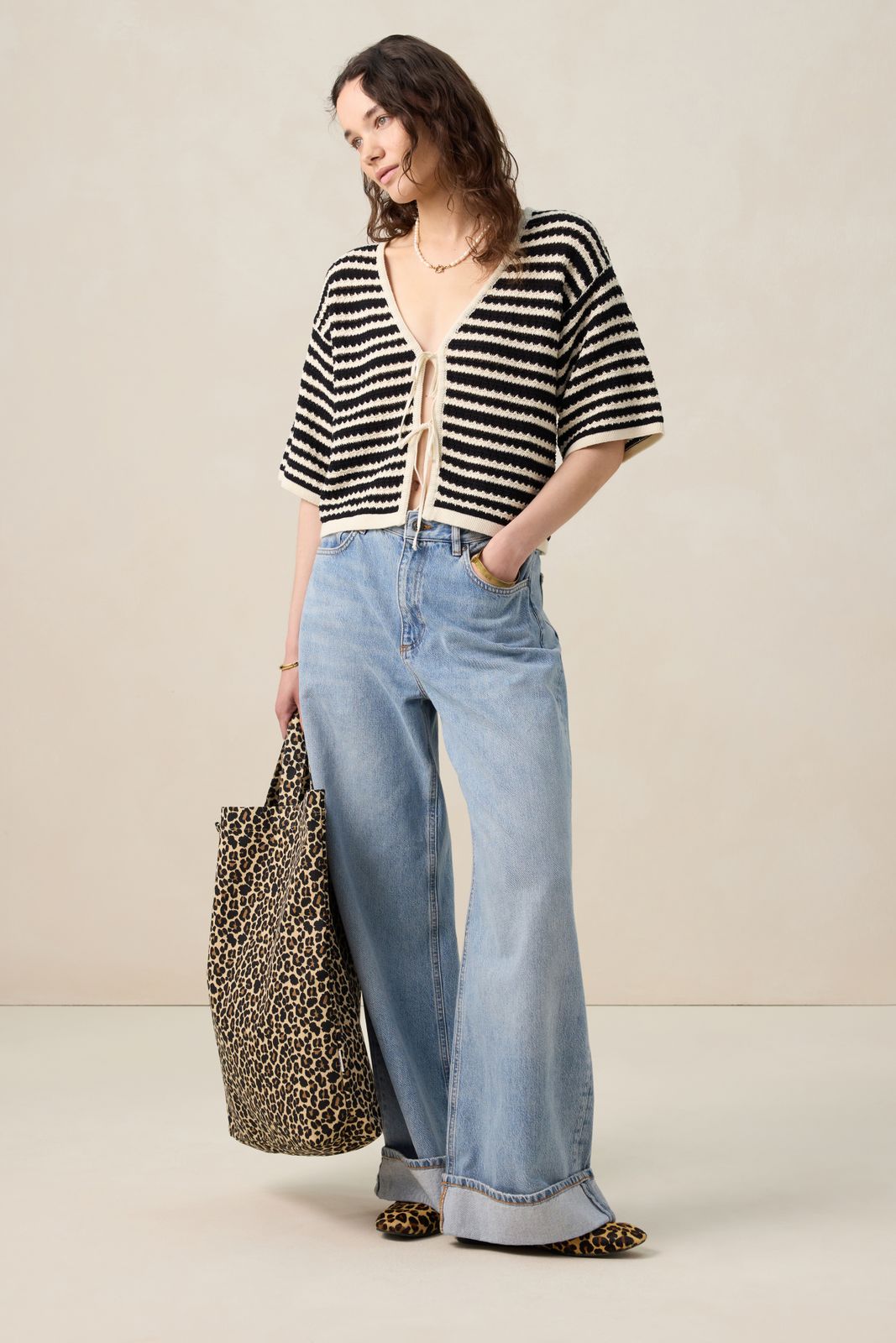 Zwart gestreept vest