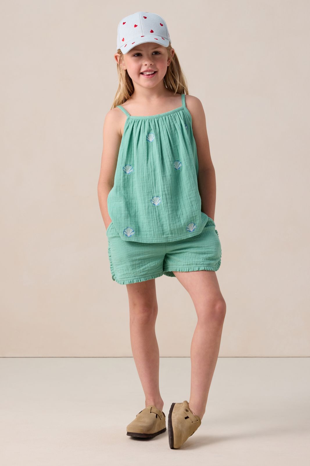 Groene top met embroidery