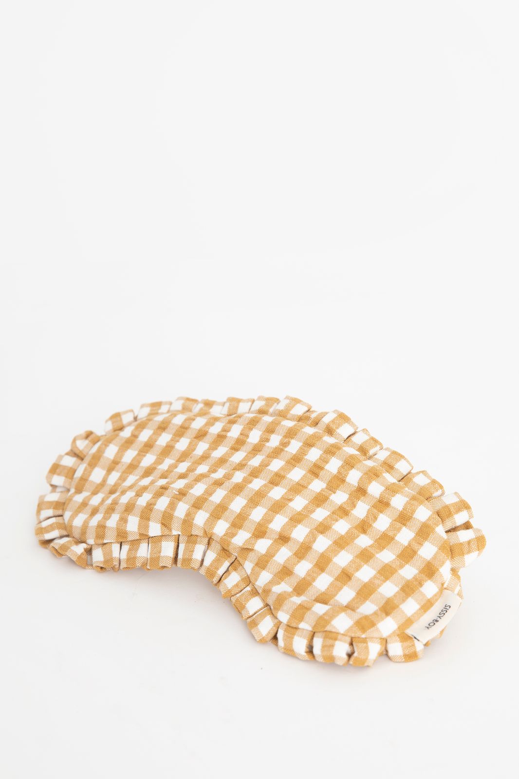 Donkergeel geblokt oogmasker