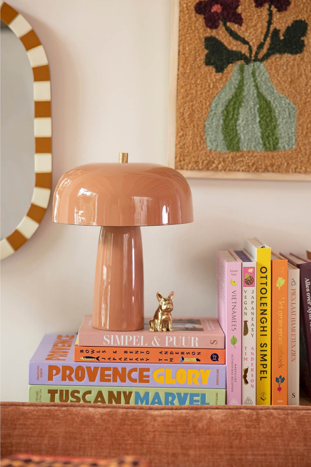 Roest oranje cupola tafellamp