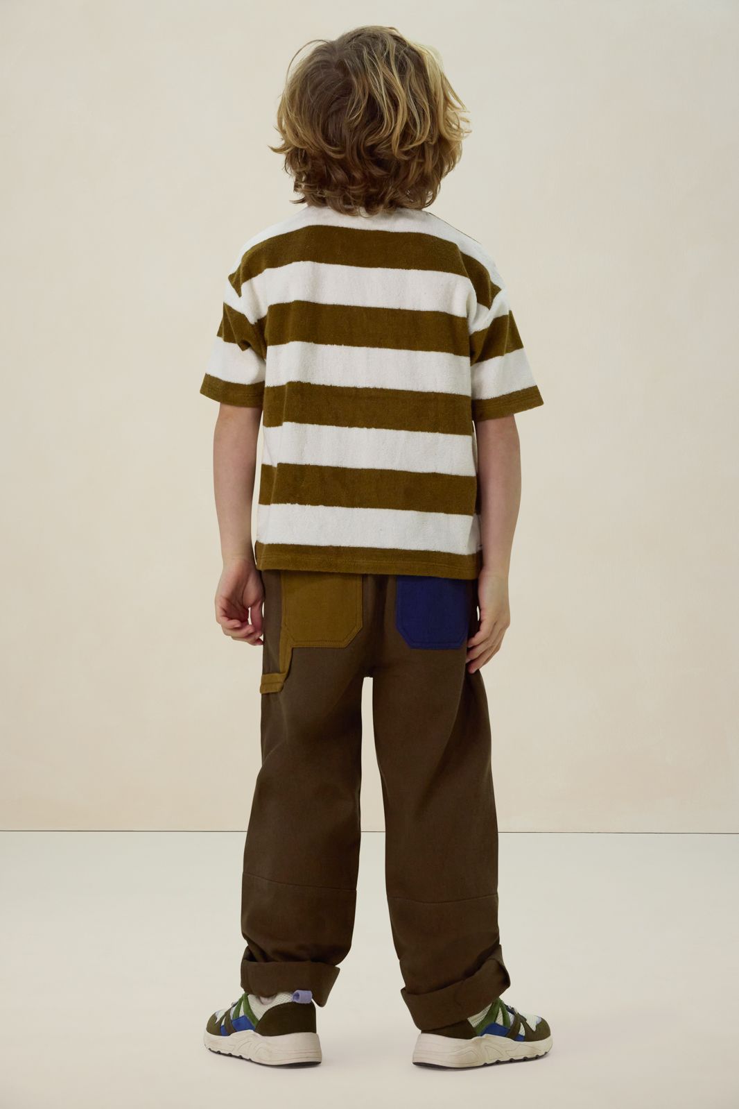 Donkergroene twill cargo broek