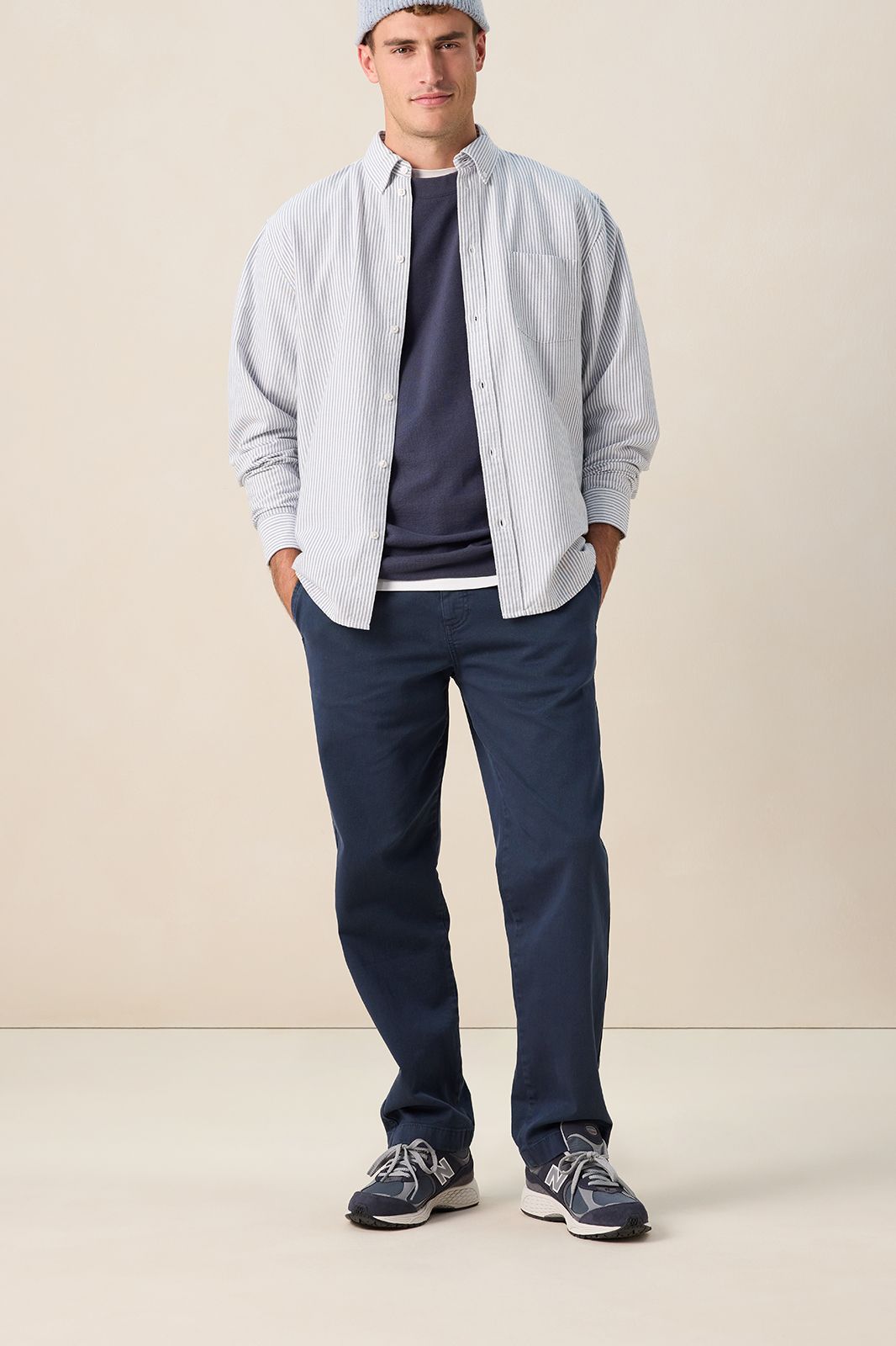 Lichtblauw gestreept overhemd